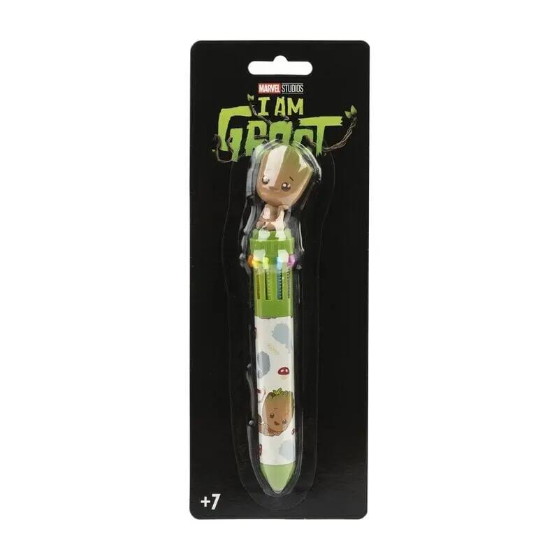 Penna multicolore 10 colori con cappuccio 3D per bambini "I Am Groot" in PVC 3/4