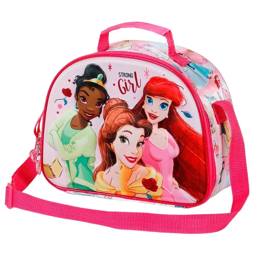 Prinzessinnen-Lunchtasche für Kinder mit 3D-Prägung und rosa Reißverschluss 5/5