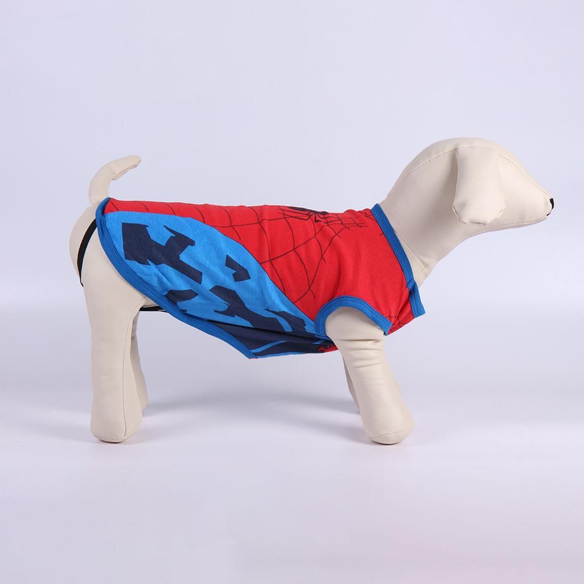 Spiderman-Hunde-T-Shirt, Single-Jersey, weicher Stoff, rot und blau 5/5