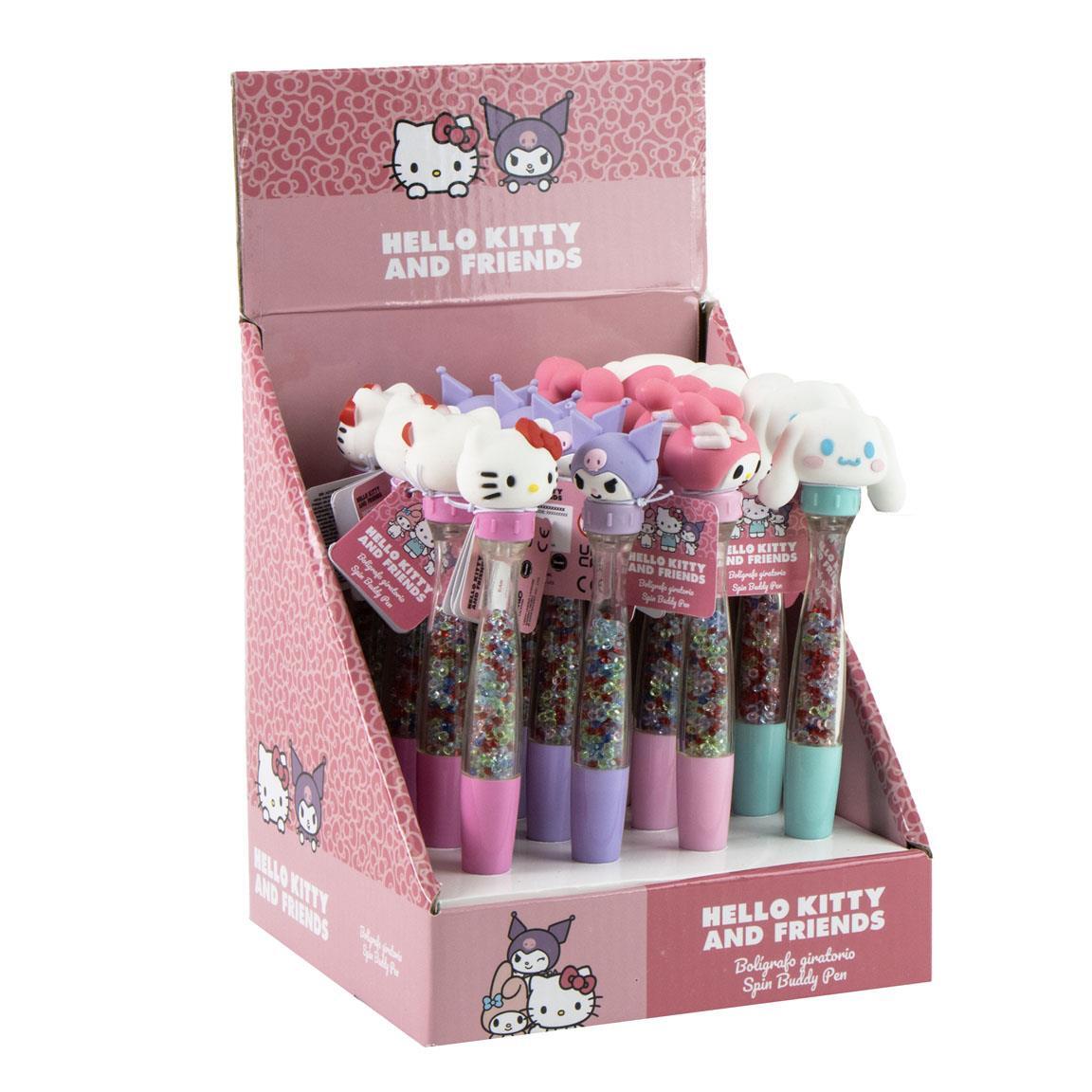 Caneta giratória infantil Hello Kitty com glitter rosa multicolorido 4/5