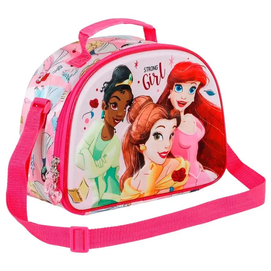 Prinzessinnen-Lunchtasche für Kinder mit 3D-Prägung und rosa Reißverschluss 4/5