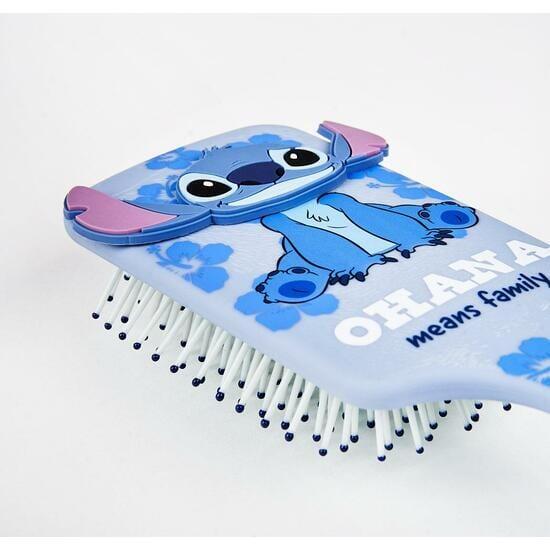Brosse à cheveux pour enfants Stitch Ohana, poils flexibles, bleu clair 2/4