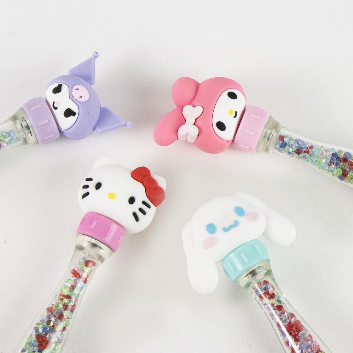 Caneta giratória infantil Hello Kitty com glitter rosa multicolorido 3/5