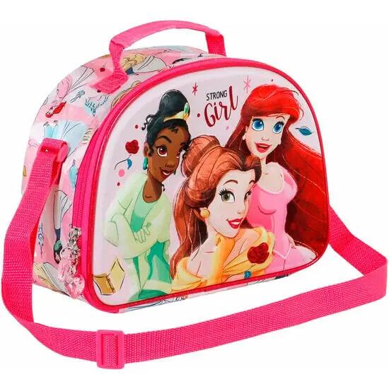 Prinzessinnen-Lunchtasche für Kinder mit 3D-Prägung und rosa Reißverschluss 3/5