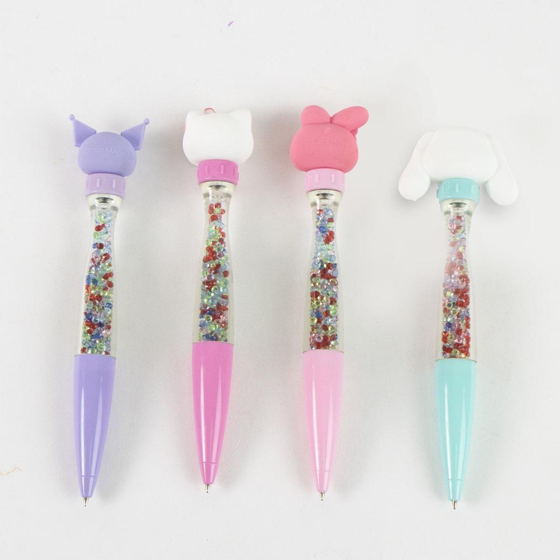 Caneta giratória infantil Hello Kitty com glitter rosa multicolorido 2/5