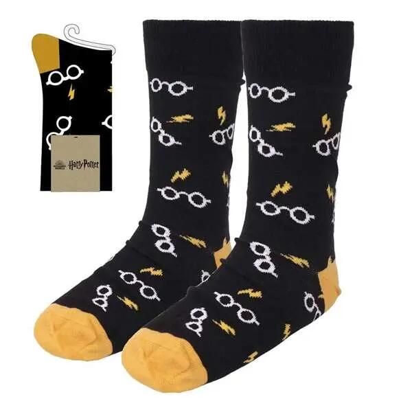 Calcetines Adultos Harry Potter Suaves y Transpirables Negro y Amarillo 2/2