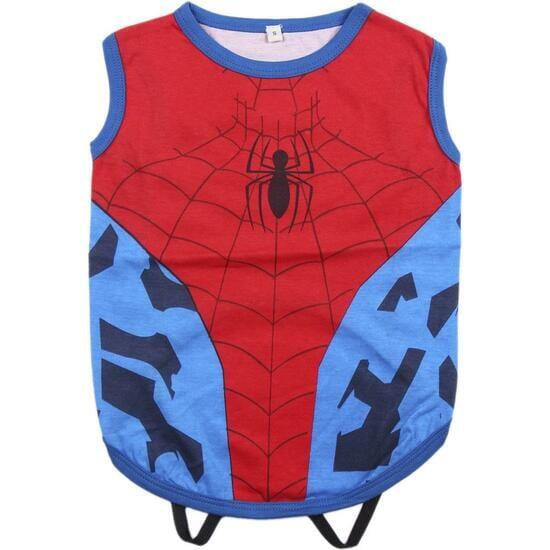 Spiderman-Hunde-T-Shirt, Single-Jersey, weicher Stoff, rot und blau 2/5