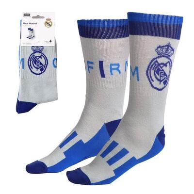 Calzini sportivi per bambini del Real Madrid in morbido cotone grigi e blu