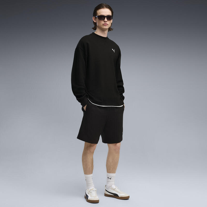 Essentials Elevated Relaxed Material Crew Sweatshirt Bărbați PUMA