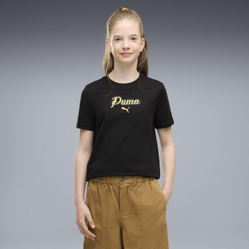 Tricou Essentials Script Glitter fete PUMA