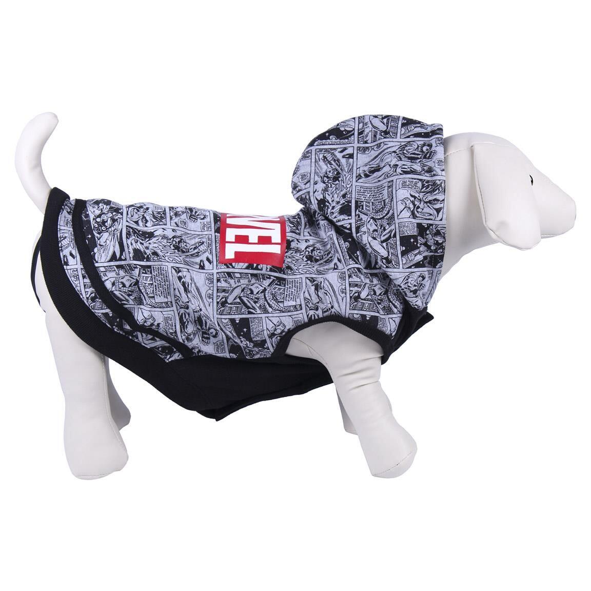 Sweat à capuche Marvel pour chien, gris et noir, pull en maille douce avec 5/6