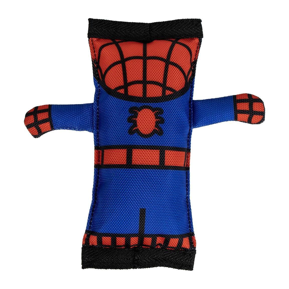Peluche Spiderman pour chien, résistante et couineuse, bleue et rouge 2/6