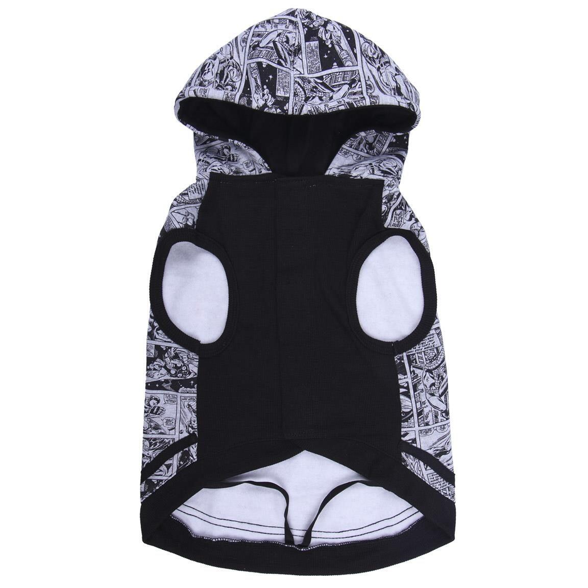 Sweat à capuche Marvel pour chien, gris et noir, pull en maille douce avec 3/6
