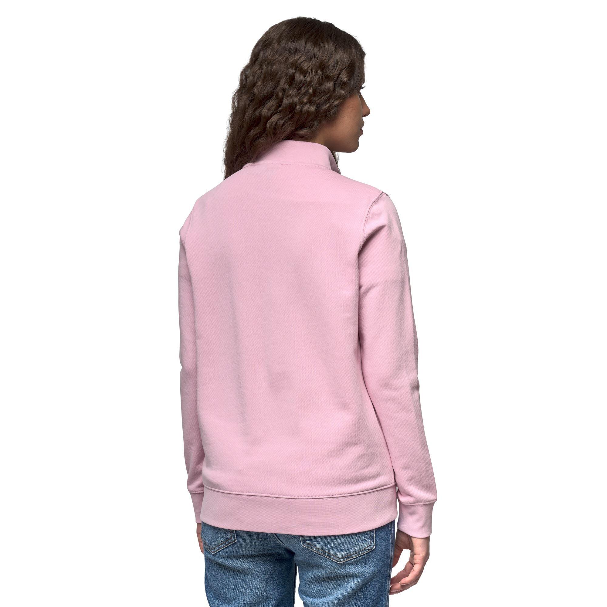 Felpa con zip da donna in cotone rosa da lifestyle 5/5