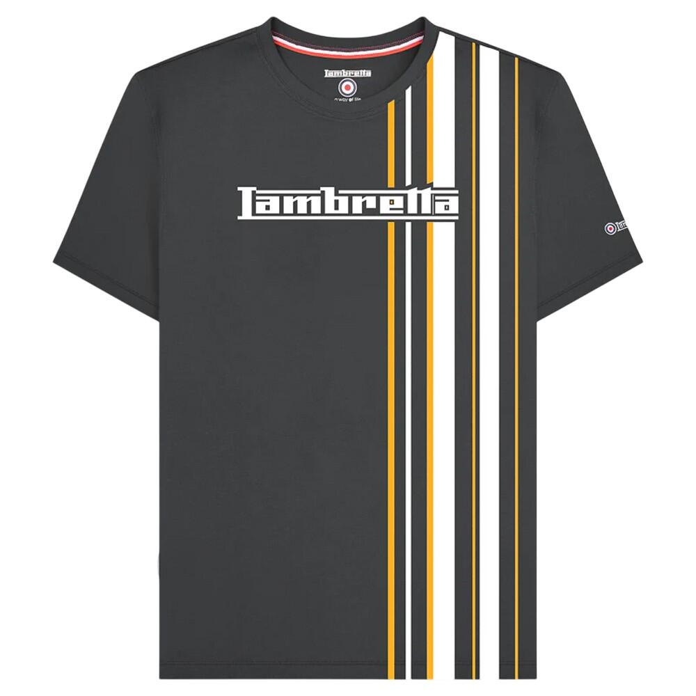 Mens Racing Stripe TShirt (Iron/Gold) 2/3