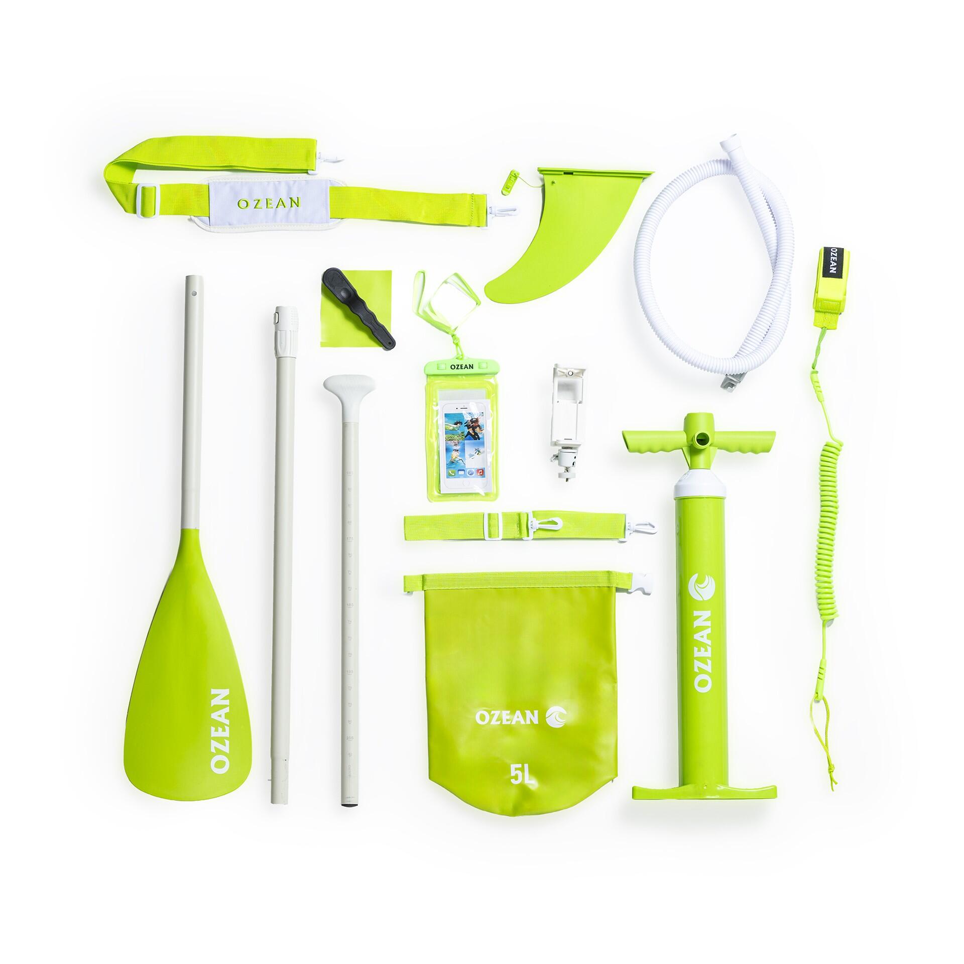 Prancha SUP OZEAN 305 cm insuflável - Paddle + 11 acessórios Verde 5/8