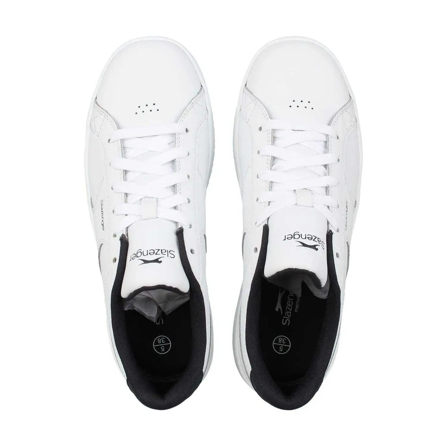 Childrens/Kids Starling Leather Trainers (White/Navy) 4/4
