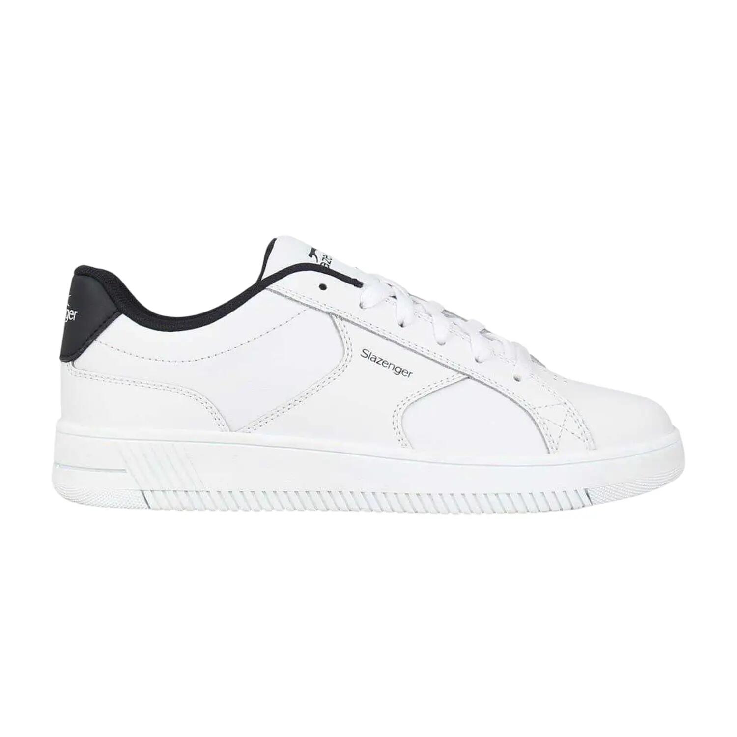Childrens/Kids Starling Leather Trainers (White/Navy) 3/4