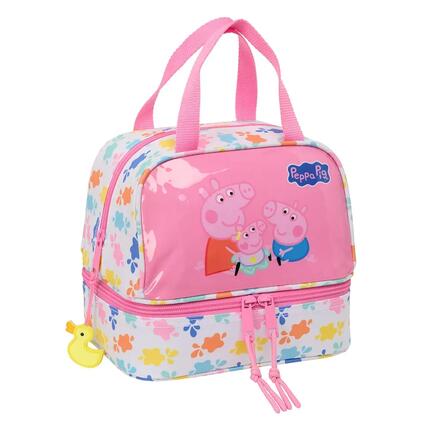 Sac à goûter isotherme Peppa Pig pour enfants, avec fermeture éclair et poignée