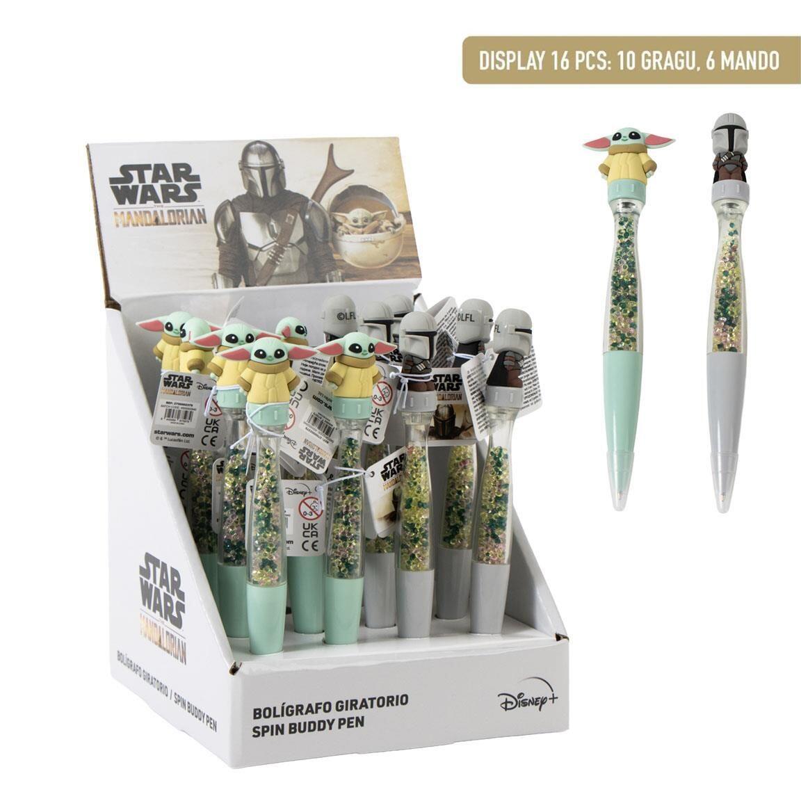 Stylo rotatif pour enfants The Mandalorian avec paillettes vert menthe 7/7