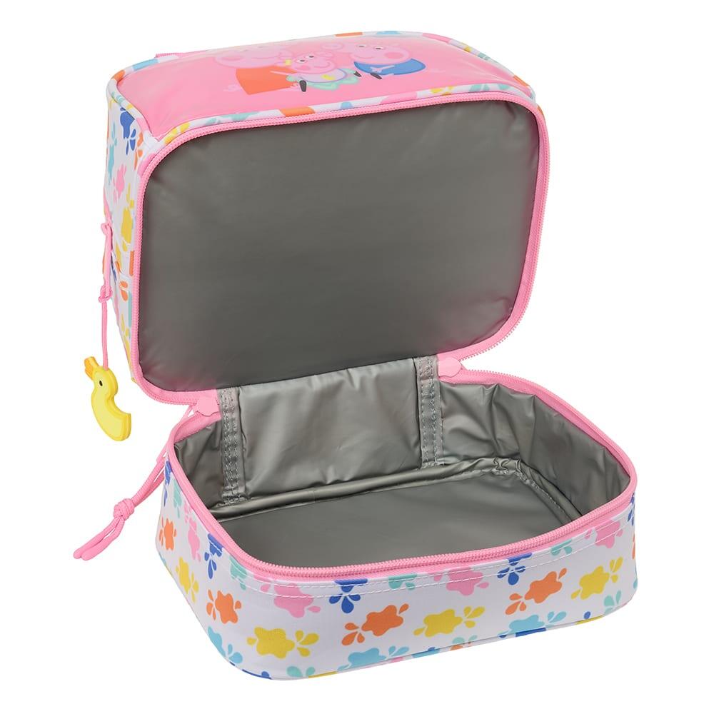Portameriendas Térmico Infantil Peppa Pig con Cremallera y Asa Rosa 4/4