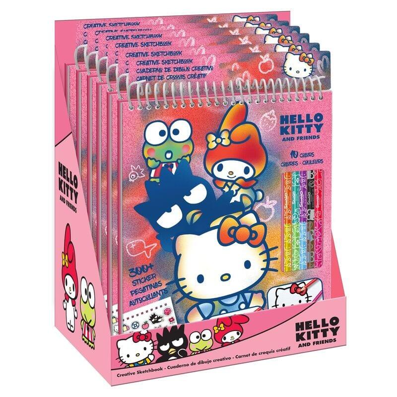 Set da colorare per bambini di Hello Kitty, quaderno a spirale con matite 4/4