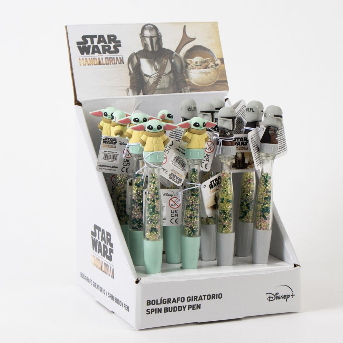 Stylo rotatif pour enfants The Mandalorian avec paillettes vert menthe 6/6