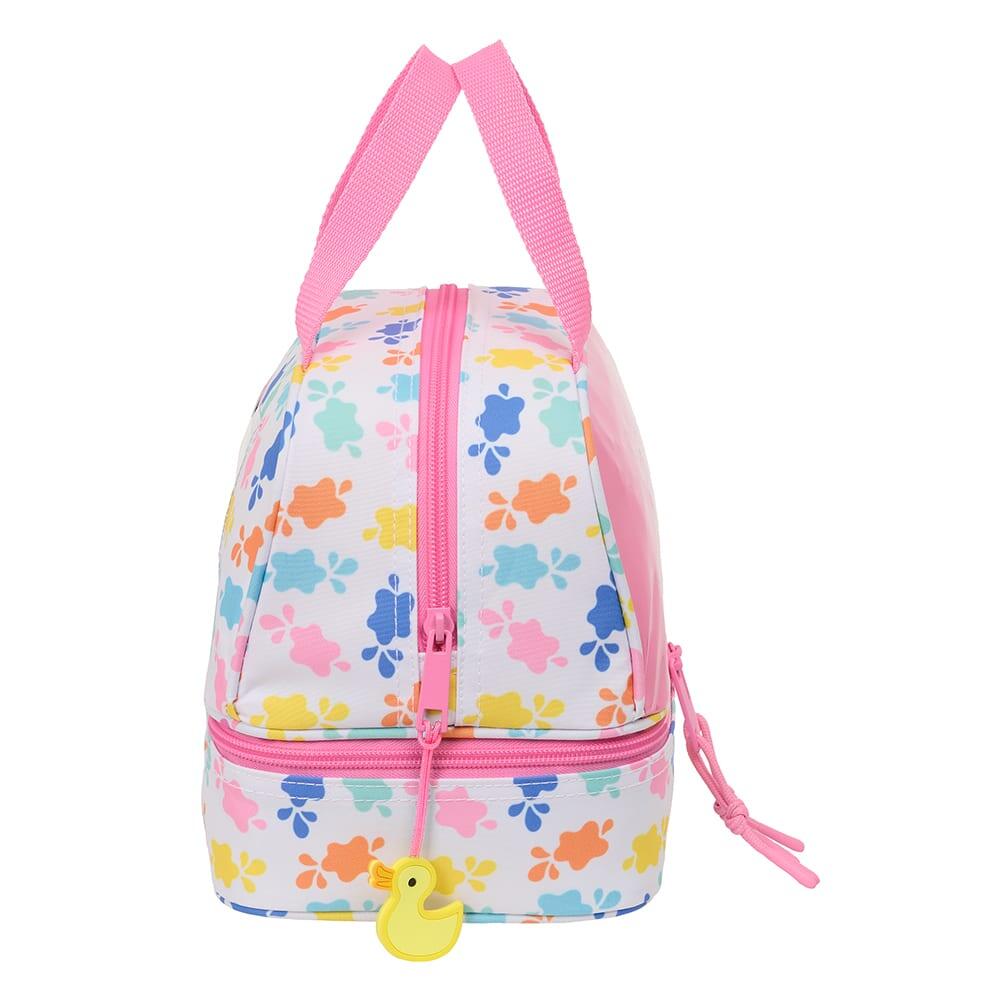 Portameriendas Térmico Infantil Peppa Pig con Cremallera y Asa Rosa 3/4