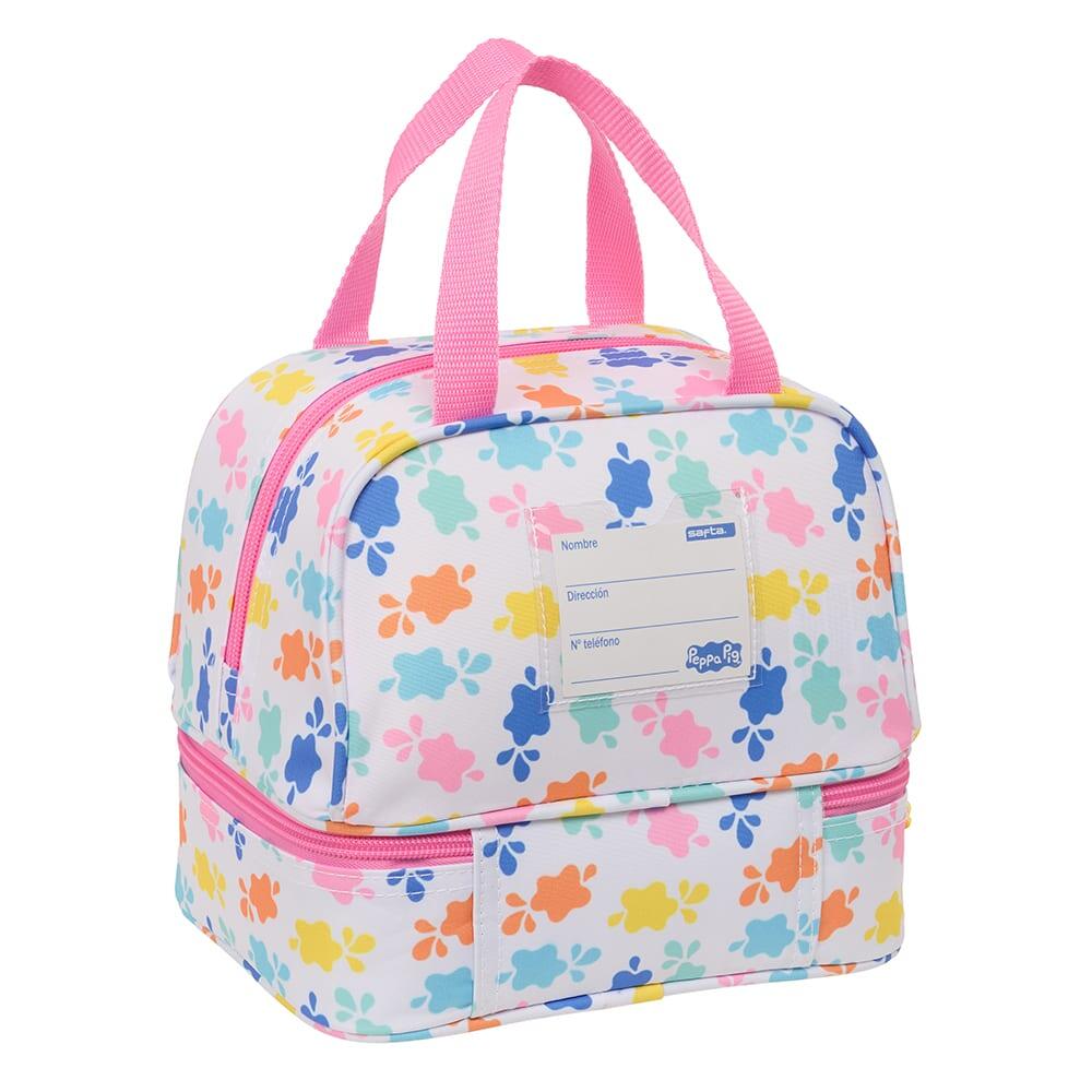 Portameriendas Térmico Infantil Peppa Pig con Cremallera y Asa Rosa 2/4