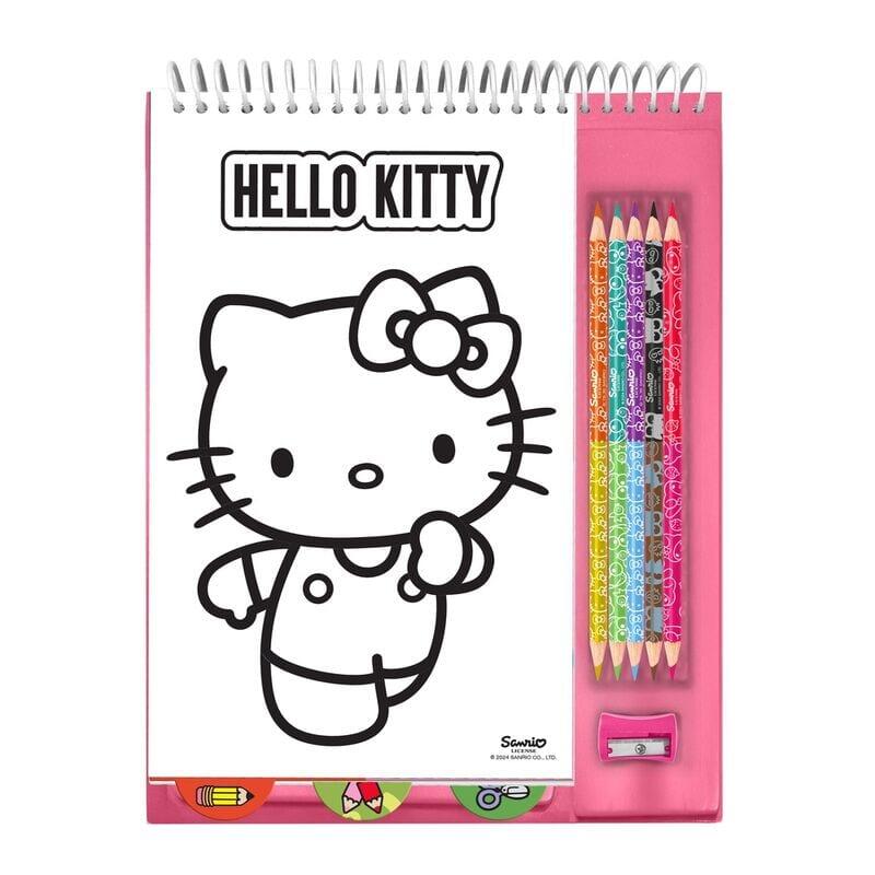 Set da colorare per bambini di Hello Kitty, quaderno a spirale con matite 2/4