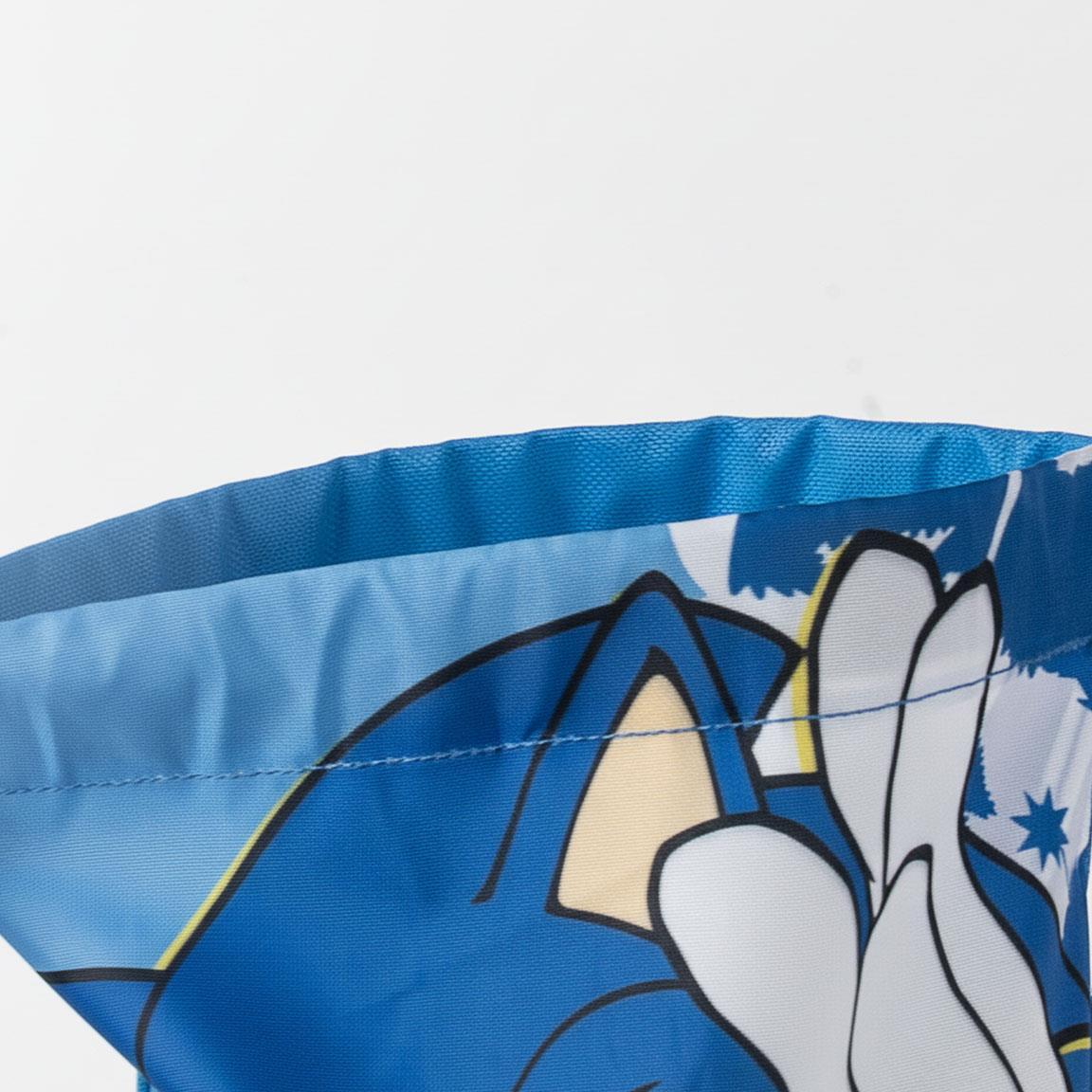Saco Mochila Infantil Sonic de Poliéster con Cierre de Cordón Azul 4/6