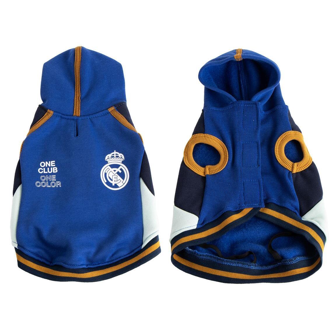 Sweat-shirt pour chien Real Madrid, polaire, tissu bleu doux 1/5