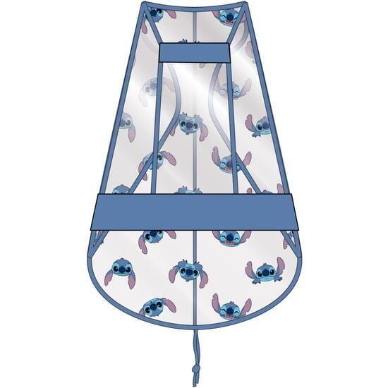 Imperméable pour chien en EVA transparent et ajustable avec bordure bleue. 2/4