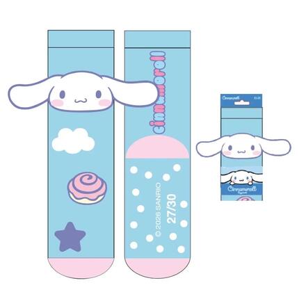Chaussettes Hello Kitty douces et antidérapantes pour enfants, bleu clair