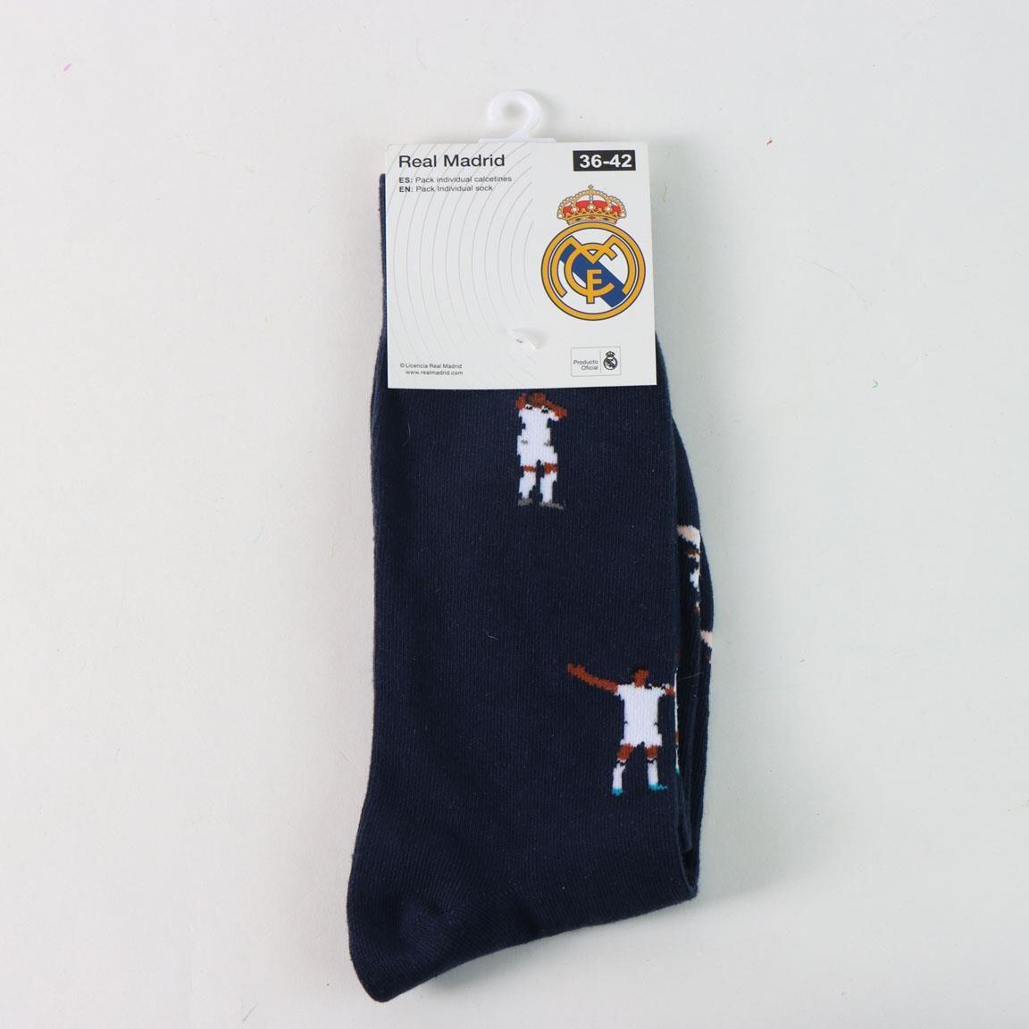 Pacote de meias Real Madrid para adultos, em algodão macio, azul marinho. 7/7