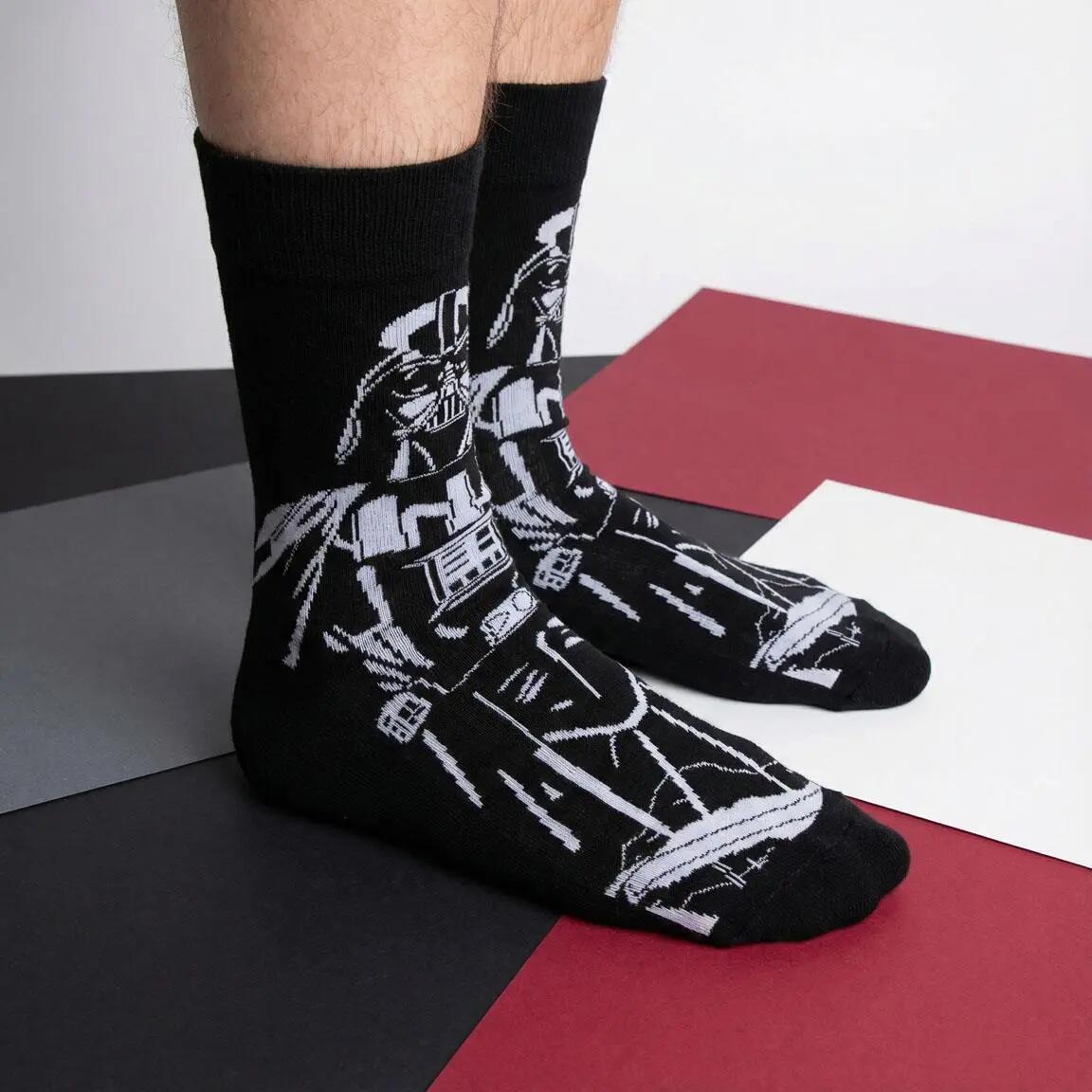 Confezione di calzini da adulto in morbido cotone a tema Star Wars, multicolore 5/7