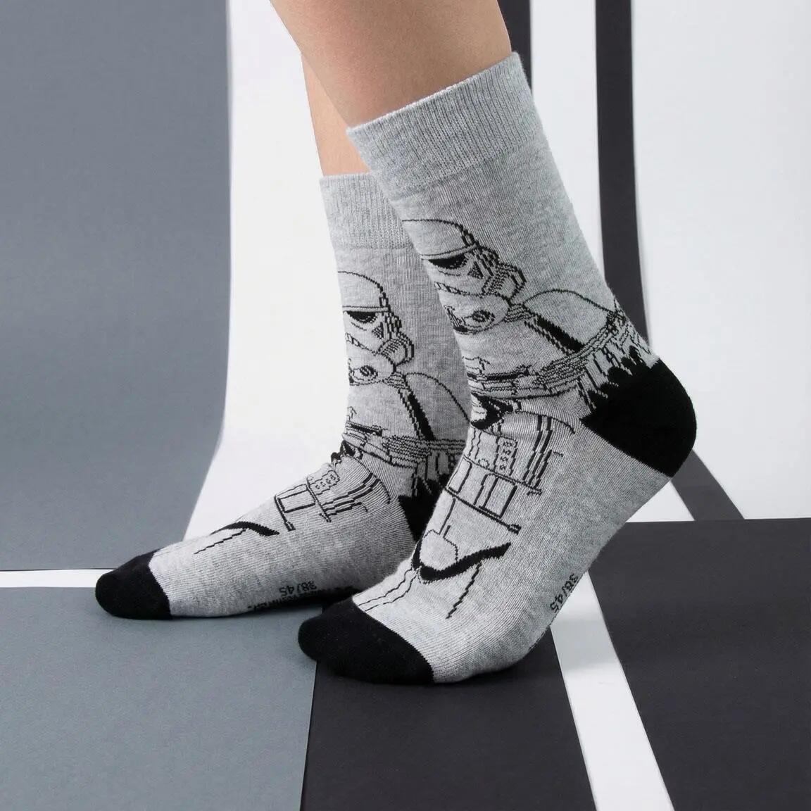 Confezione di calzini da adulto in morbido cotone a tema Star Wars, multicolore 4/7