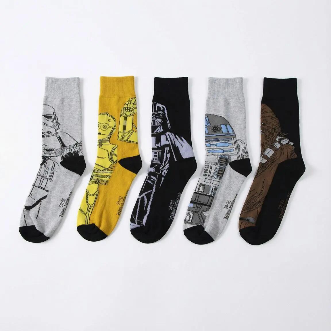 Confezione di calzini da adulto in morbido cotone a tema Star Wars, multicolore 2/7