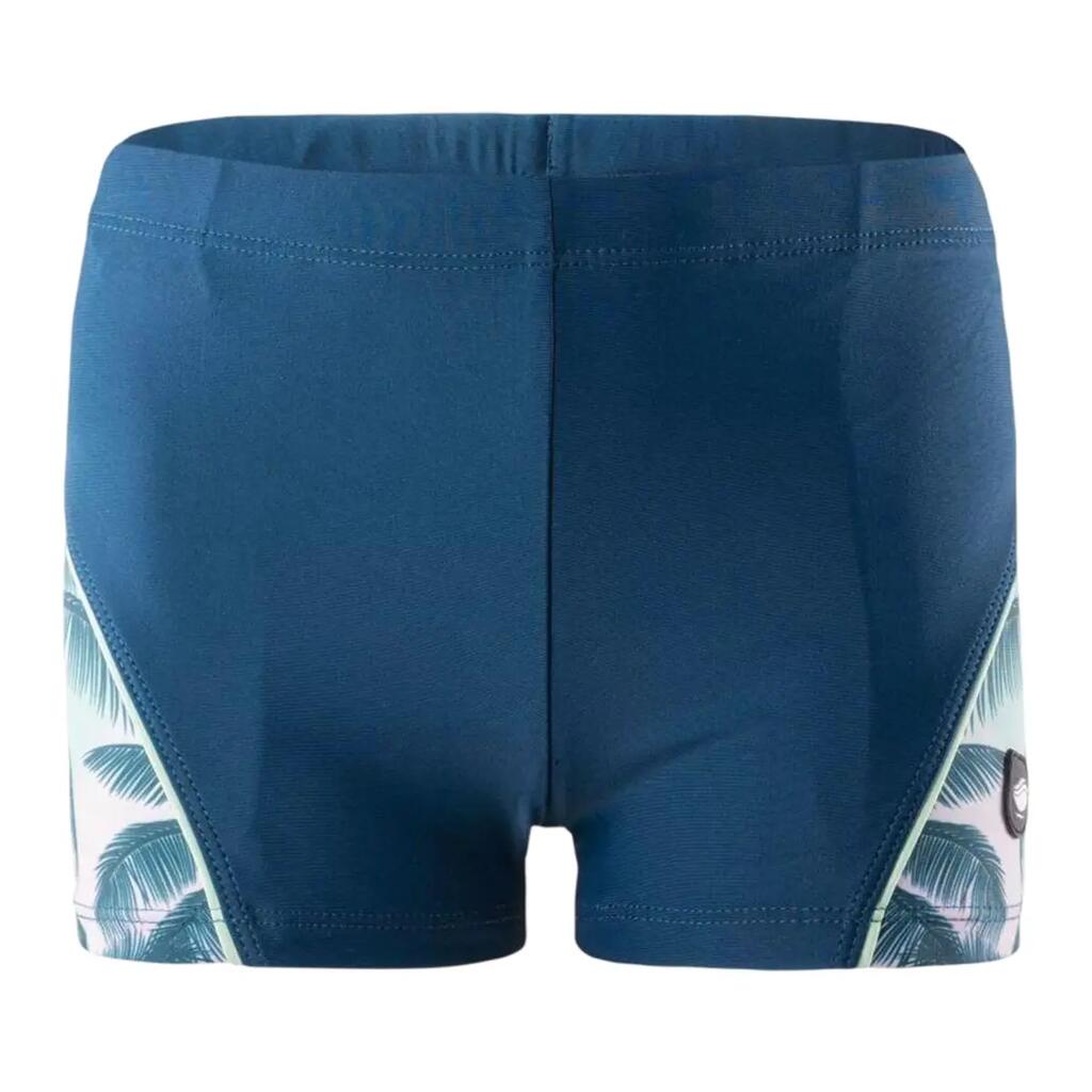 Boys Idaro Palm Tree Swimming Trunks (Navy Blue)