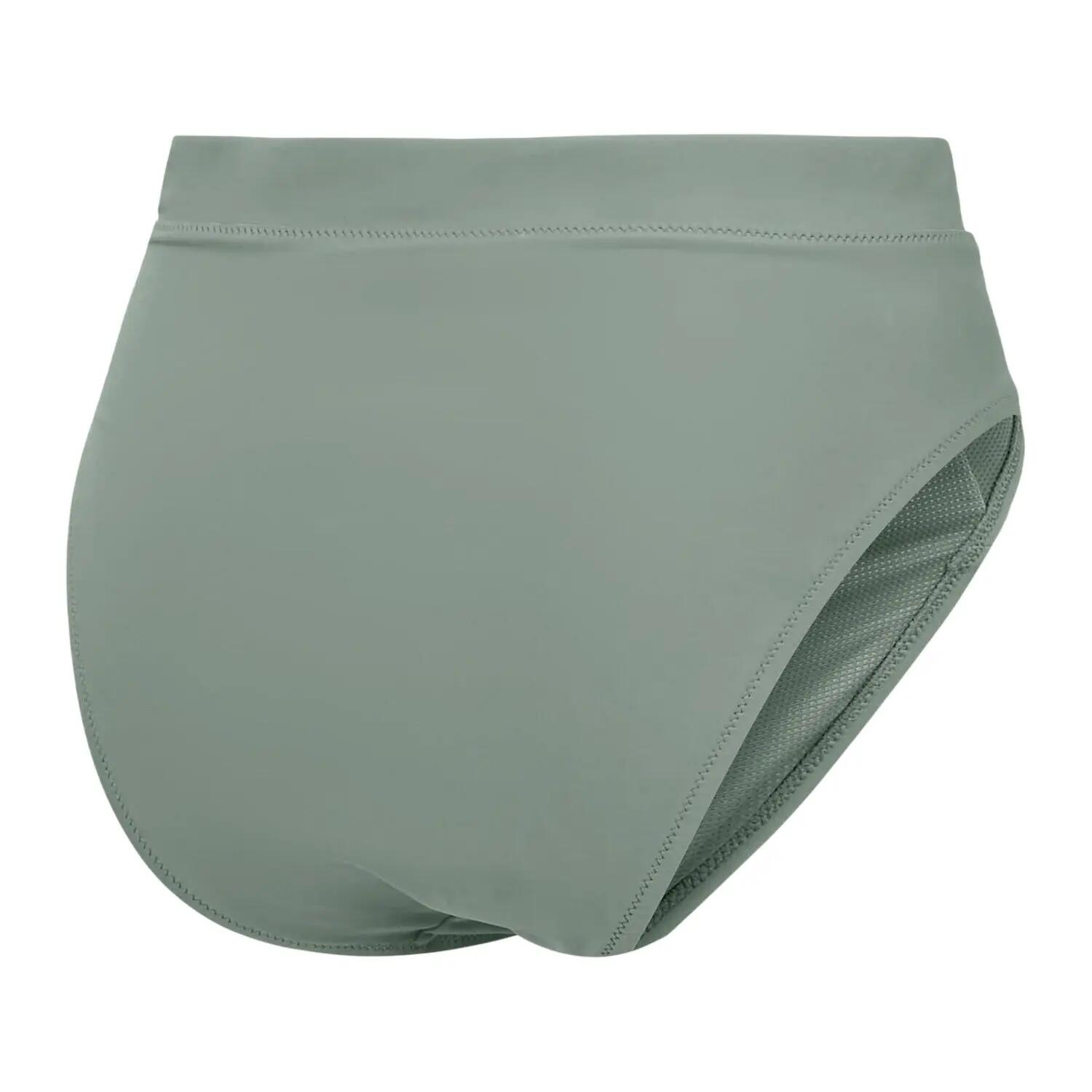 Bas De Maillot De Bain Uni À Taille Haute Femme (Vert) 3/5