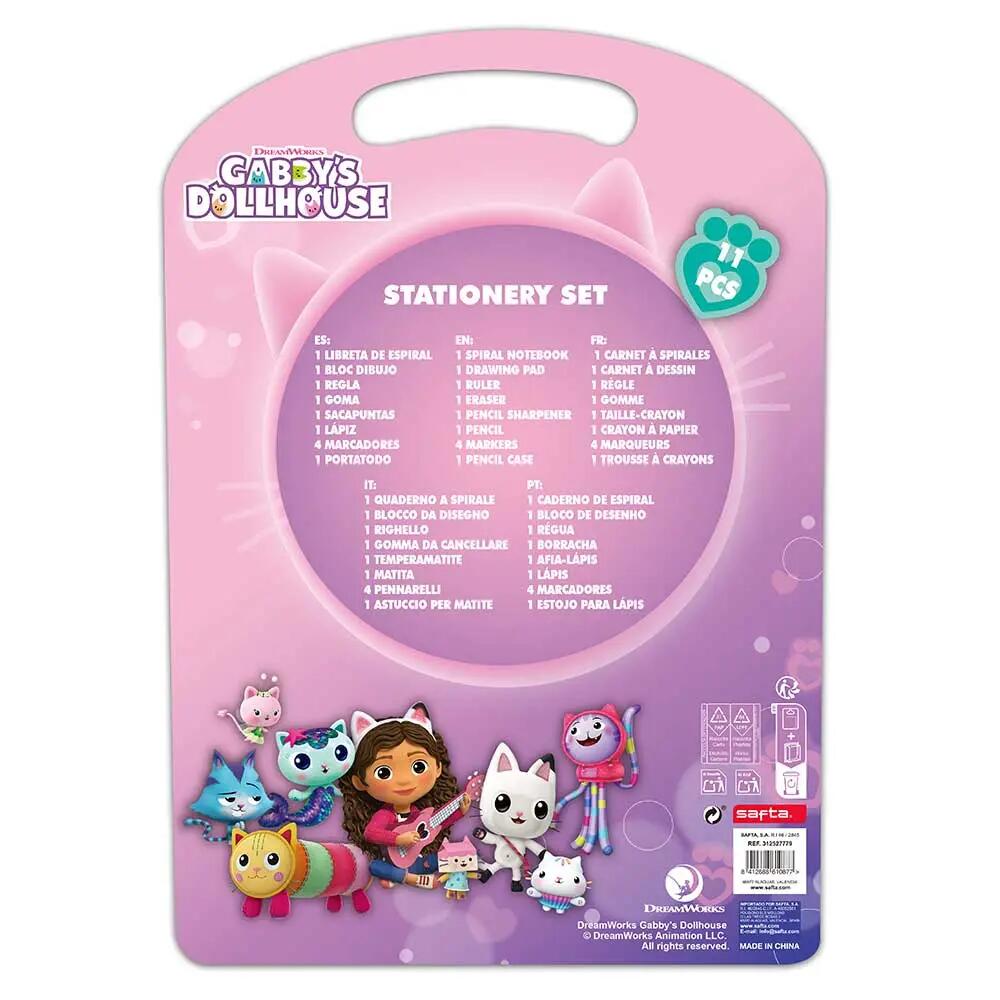 Ensemble de papeterie pour enfants Gabby's Dollhouse de 11 pièces, multicolore 2/2