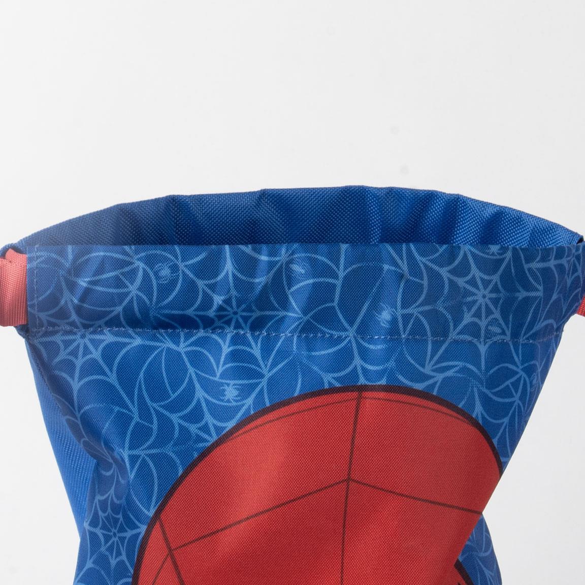 Saquito Escolar Infantil Spiderman de Poliéster con Cierre de Cordón Azul y Rojo 4/6