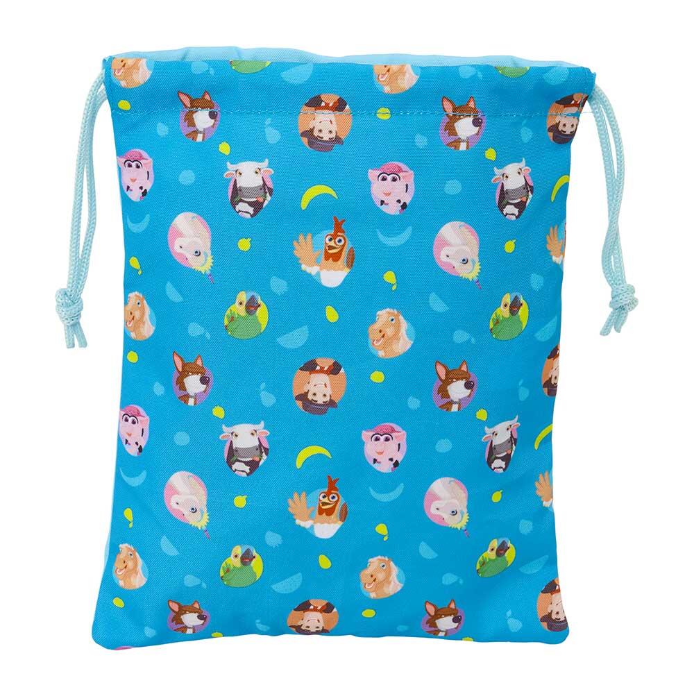 Sac à lunch pour enfants Zenon's Farm avec fermeture à cordon, bleu 2/3