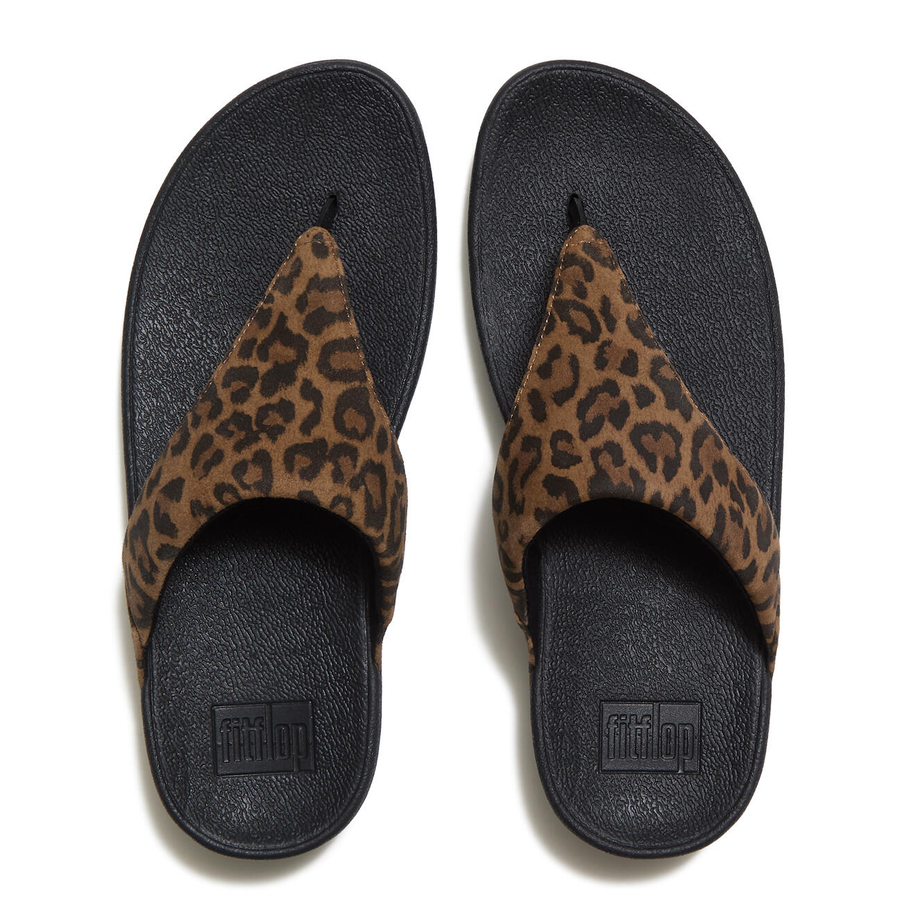 FITFLOP Lulu Suede Leopard Toe-Post Sandals  LICHTBRUIN/ZWART 43 5/7