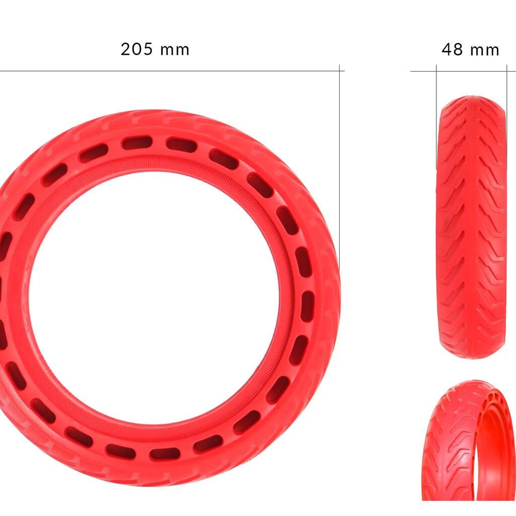 Tubeless solid tyre 8½x2 for electric scooter XIAOMI Motus Red