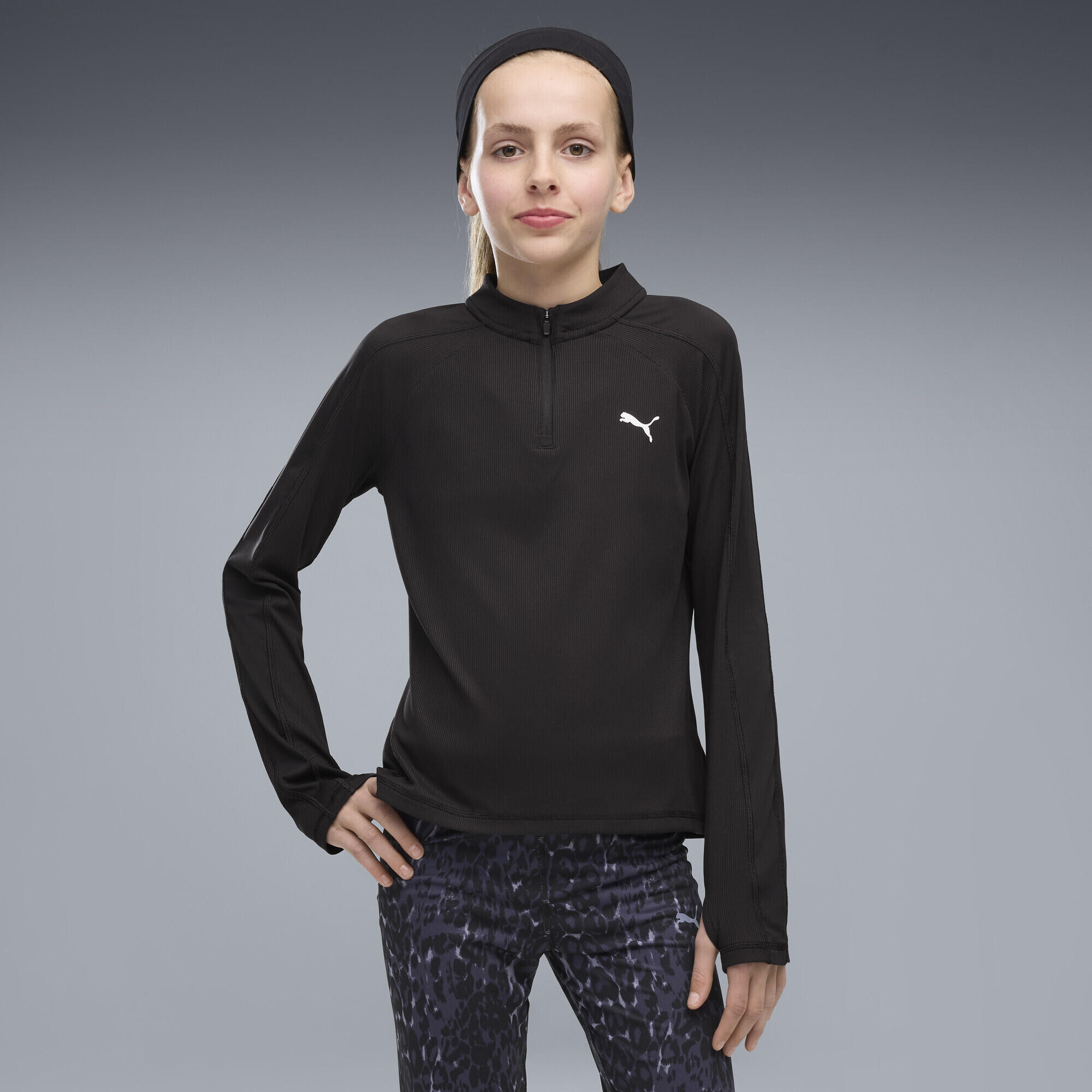 T-shirt de manga comprida justa Train All Day Essentials para menina PUMA 2/5