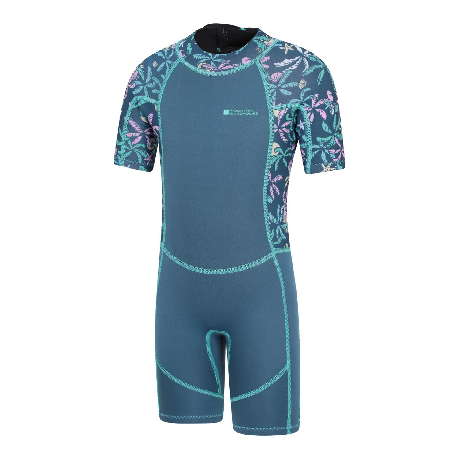 "Shorty" Neoprenanzug für Kinder Dunkles Aquamarin 3/3