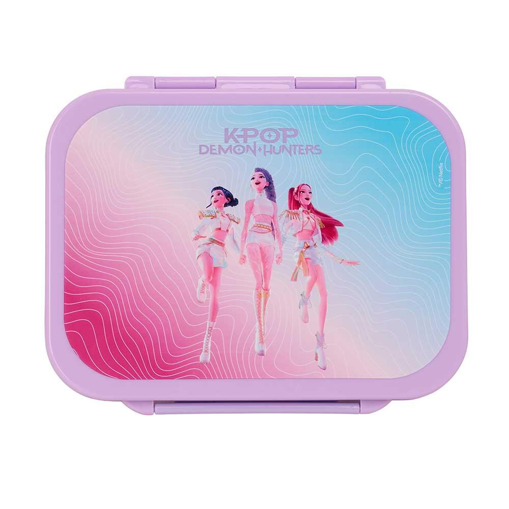 Fiambrera Infantil K-Pop Demon Hunters 1410 ml con 3 Compartimentos Lila 3/4