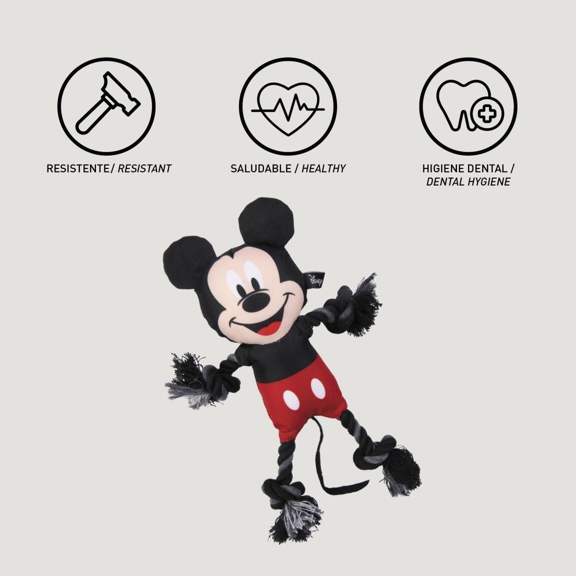 Jouet pour chien Mickey Mouse, corde dentaire avec nœuds, noir et rouge 4/7