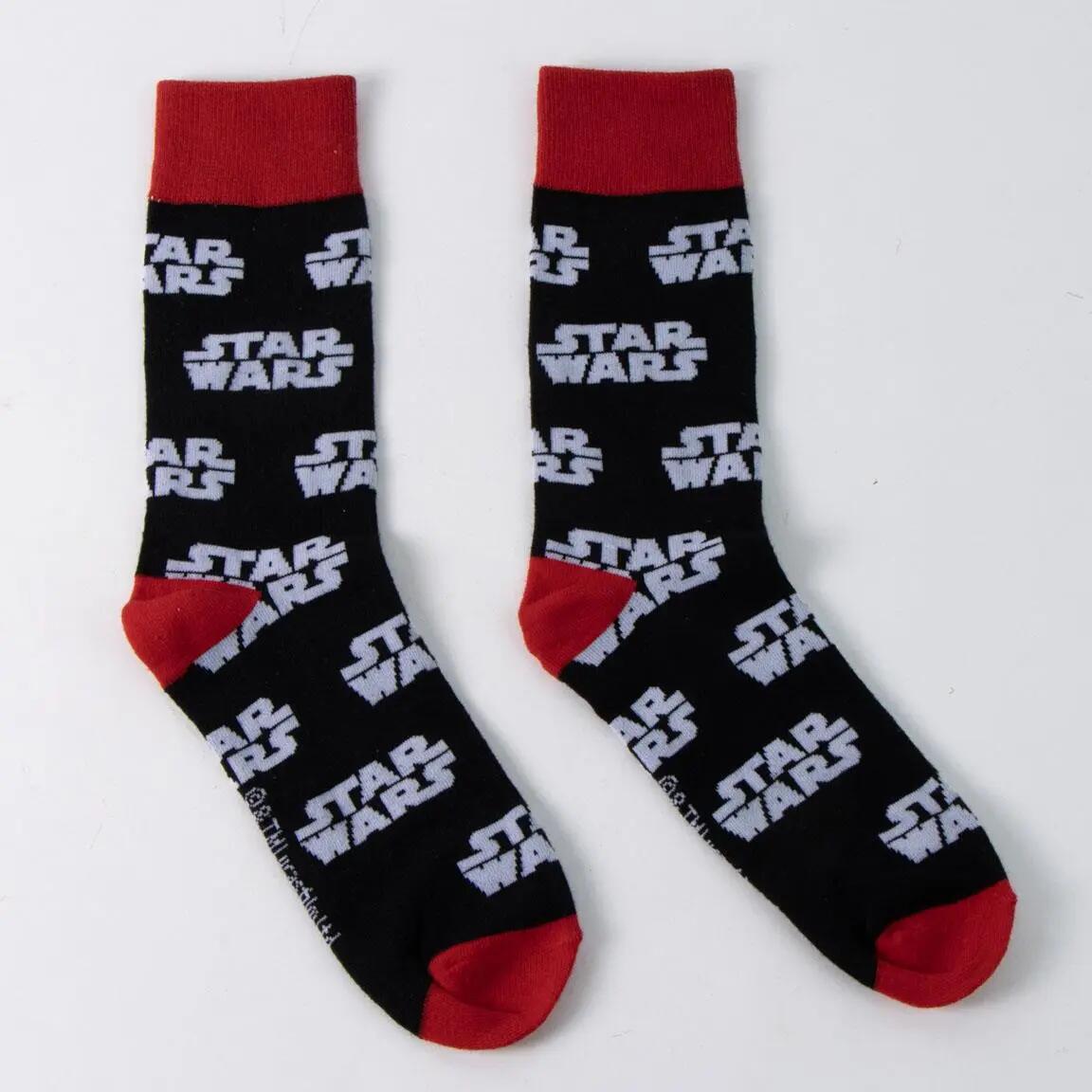 Star Wars Socken für Erwachsene, weiche und atmungsaktive Baumwolle, Schwarz 3/7